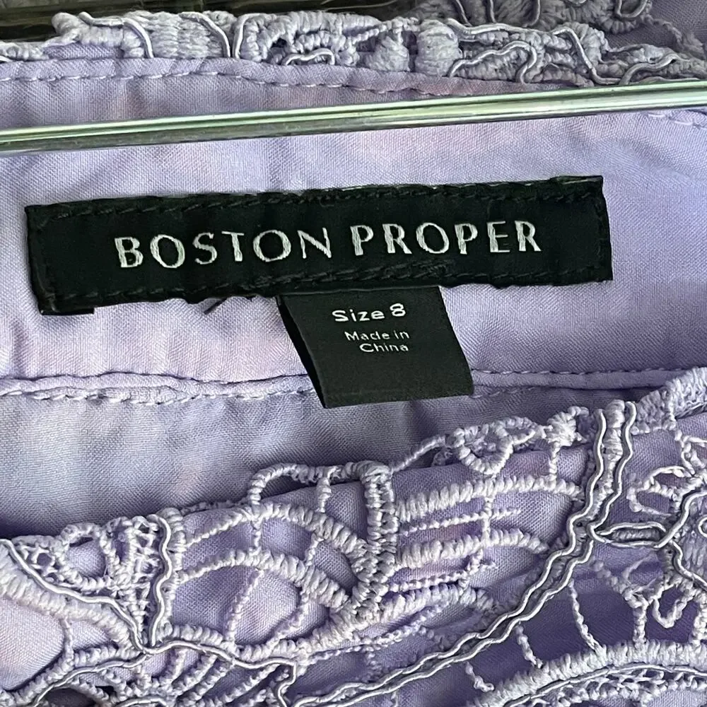 Boston Proper Womens Lace Purple Mini Skirt Sz 8
